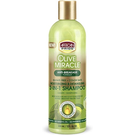 Olive Miracle Anti Breakage 2 в 1 Шампунь и кондиционер 355 мл African Pride
Olive Miracle Anti Breakage 2 в 1 Шампунь и кондиционер 355 мл African Pride