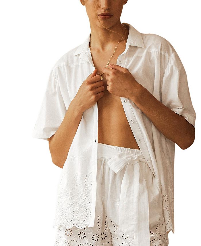 CRU Кружевная рубашка с коротким рукавом и вырезами AUR OCEÀ, слоновая кость/кремовый
CRU Кружевная рубашка с коротким рукавом и вырезами AUR OCEÀ, слоновая кость/кремовый