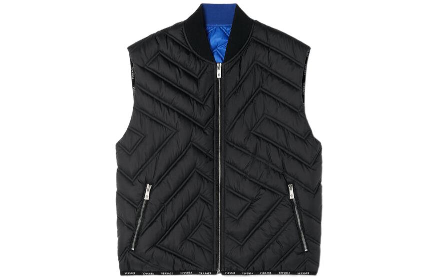 Greca Quilted Zip up Gilet VERSACE, черный 
Greca Quilted Zip up Gilet VERSACE, черный