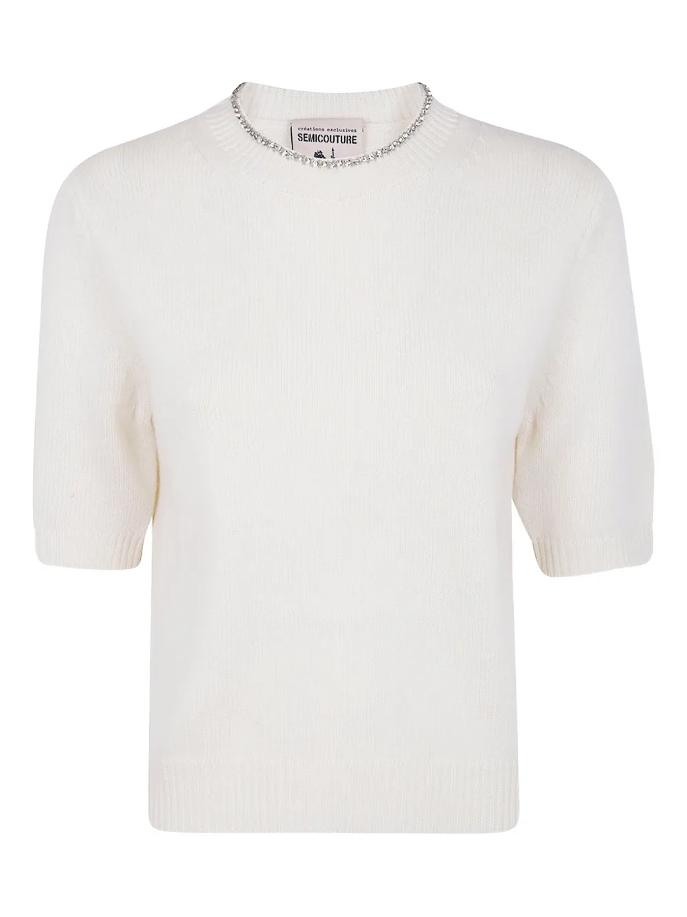 Свитер, украшенный кристаллами Semicouture, белый
Свитер, украшенный кристаллами Semicouture, белый