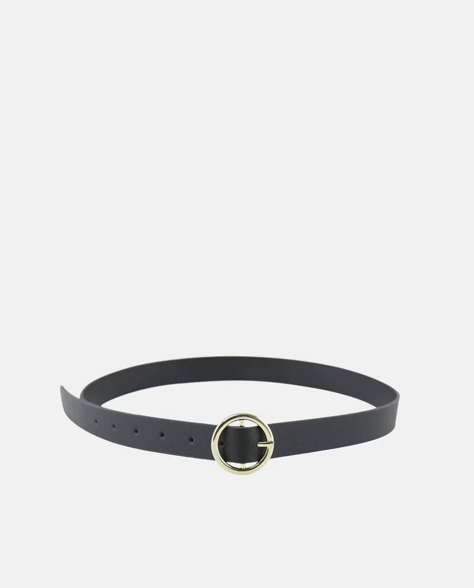 Черный ремень с эффектом кожи и круглой пряжкой Pieces
Черный ремень с эффектом кожи и круглой пряжкой Pieces