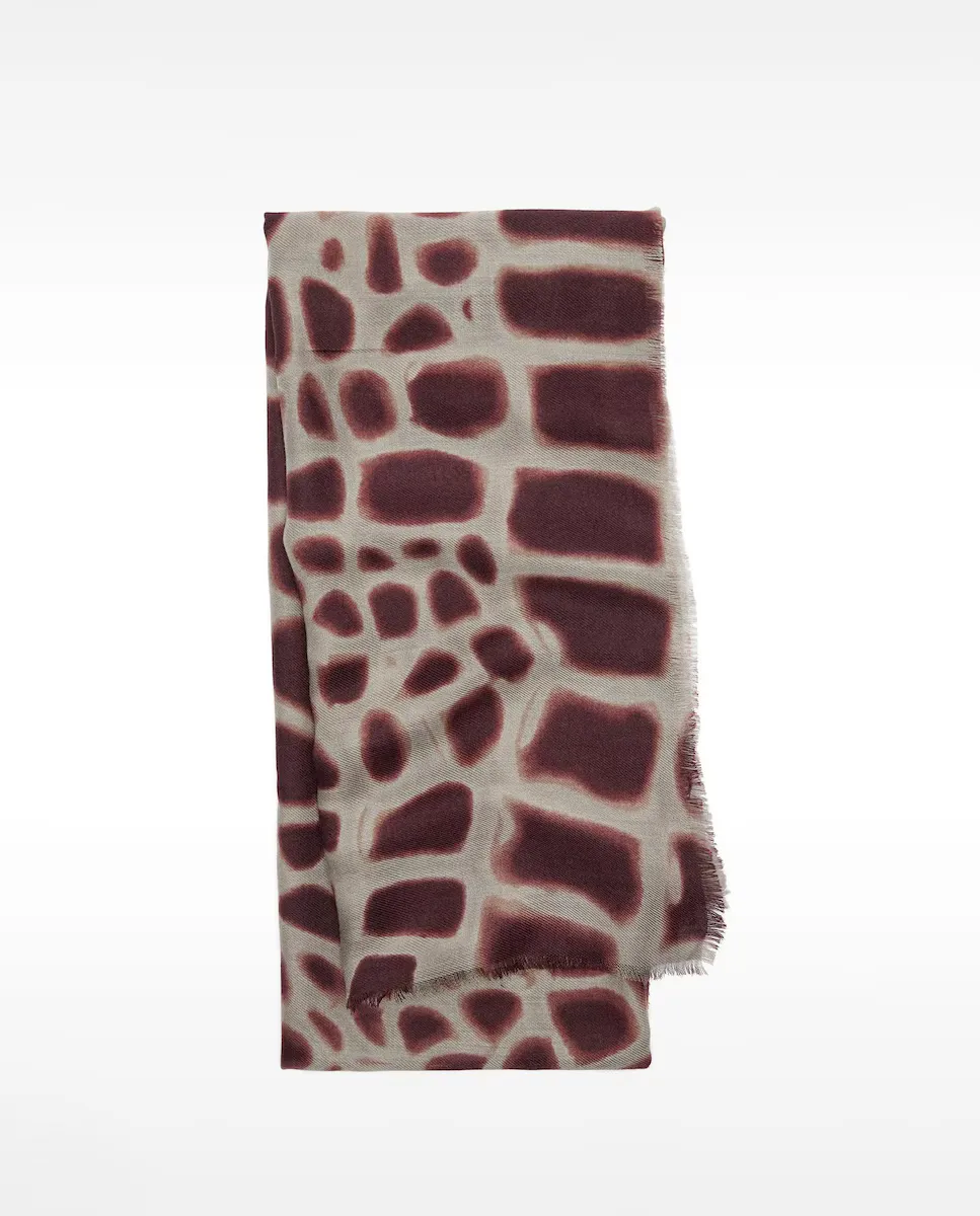 Шарф с вышивкой и геометрическим принтом Parfois, бордовый 
Шарф с вышивкой и геометрическим принтом Parfois, бордовый