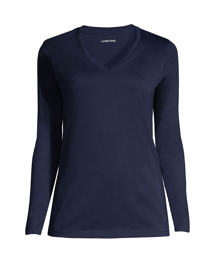 Свободная хлопковая футболка Petite с v-образным вырезом и длинными рукавами Supima Lands' End, синий
Свободная хлопковая футболка Petite с v-образным вырезом и длинными рукавами Supima Lands' End, синий