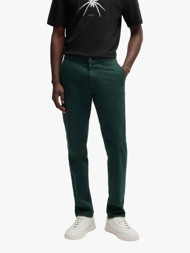 Облегающие брюки чинос из хлопчатобумажной смеси HUGO BOSS, темно-зеленый
Облегающие брюки чинос из хлопчатобумажной смеси HUGO BOSS, темно-зеленый