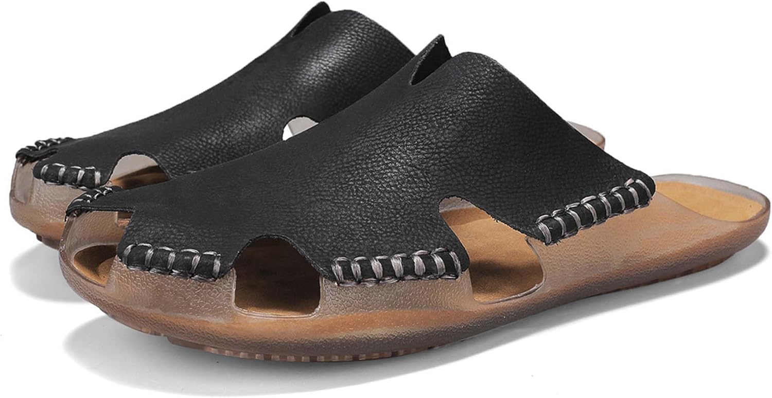 Мужские премиальные сандалии с кожаной стелькой, летняя удобная обувь, мягкая и долговечная, подошва из ПВХ против скольжения, ручная прошивка, стильный и элегантный дизайн, идеально подходят для повседневной носки и отдыха Generic, черный
Мужские премиальные сандалии с кожаной стелькой, летняя удобная обувь, мягкая и долговечная, подошва из ПВХ против скольжения, ручная прошивка, стильный и элегантный дизайн, идеально подходят для повседневной носки и отдыха Generic, черный