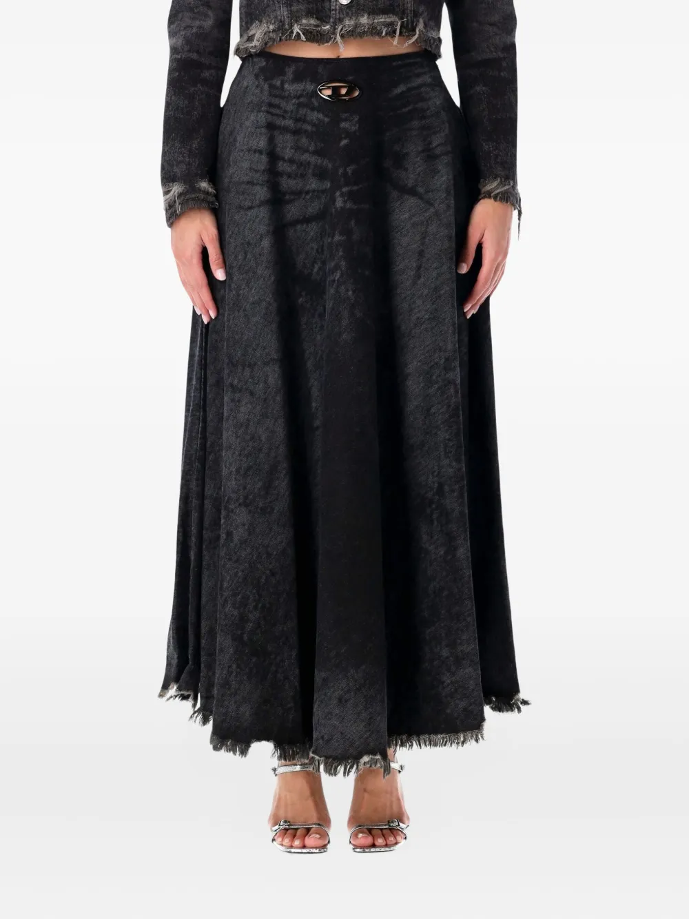 Юбка с потертыми краями и пряжкой Diesel, черный
Юбка с потертыми краями и пряжкой Diesel, черный