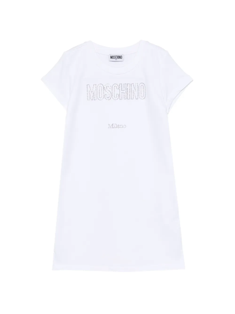 Платье с логотипом, украшенное кристаллами Moschino Kids, белый
Платье с логотипом, украшенное кристаллами Moschino Kids, белый