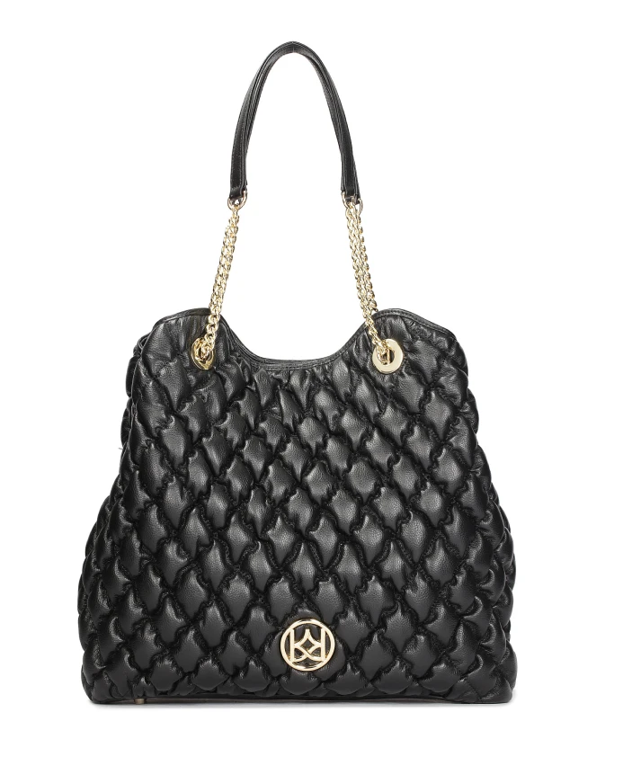 Большая стеганая сумочка с ручками на плечо. Kazar, черный
Большая стеганая сумочка с ручками на плечо. Kazar, черный