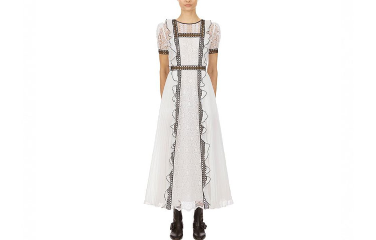 Self-portrait Self portrait Short Sleeved Dresses Women's White & Black
Self-portrait Self portrait Short Sleeved Dresses Women's White & Black