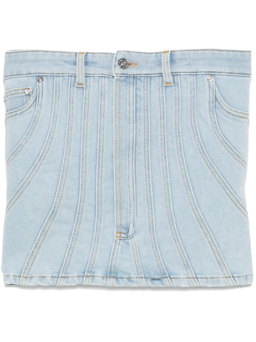 Джинсовый топ с декоративной строчкой Mugler, синий
Джинсовый топ с декоративной строчкой Mugler, синий