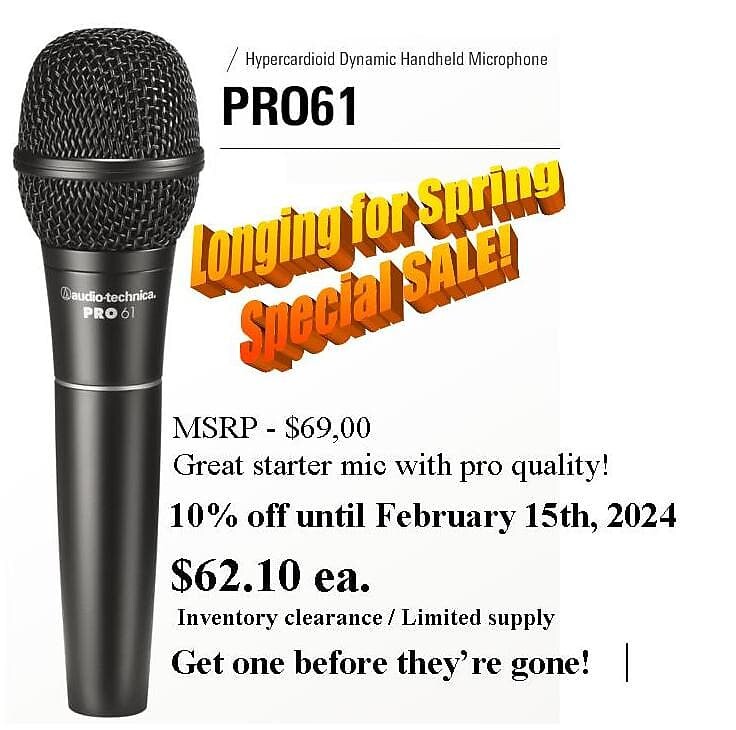 Микрофон Audio-Technica PRO61 Premier Pro Series Handheld Dynamic Cardioid Vocal Microphone
Микрофон Audio-Technica PRO61 Premier Pro Series Handheld Dynamic Cardioid Vocal Microphone