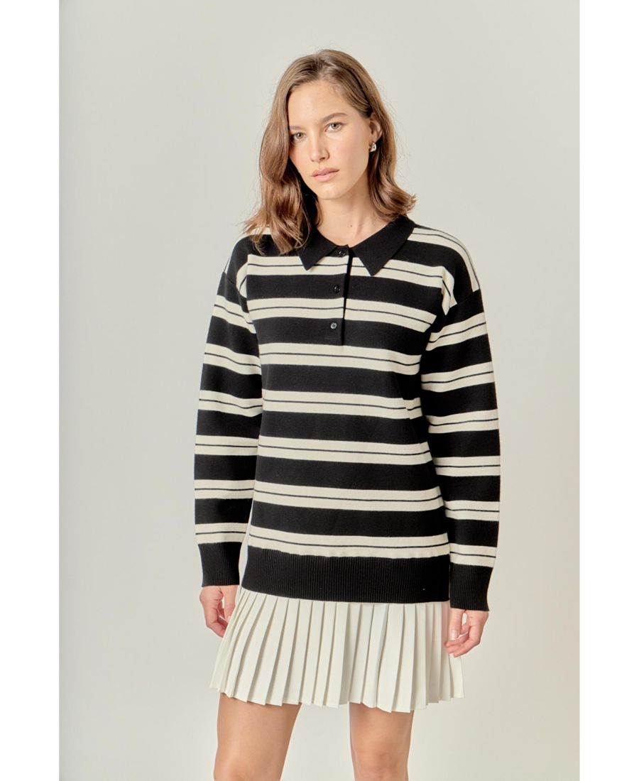 Женское полосатое поло мини-платье из смешанных материалов English Factory, No Color
Женское полосатое поло мини-платье из смешанных материалов English Factory, No Color