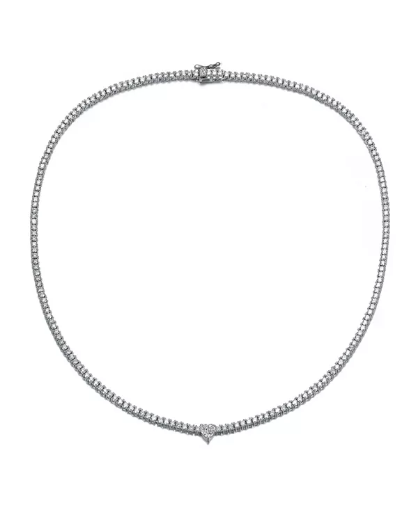 Теннисное колье с покрытием из белого золота и прозрачными кубическими цирконами, с сердцем в центре Genevive, white
Теннисное колье с покрытием из белого золота и прозрачными кубическими цирконами, с сердцем в центре Genevive, white