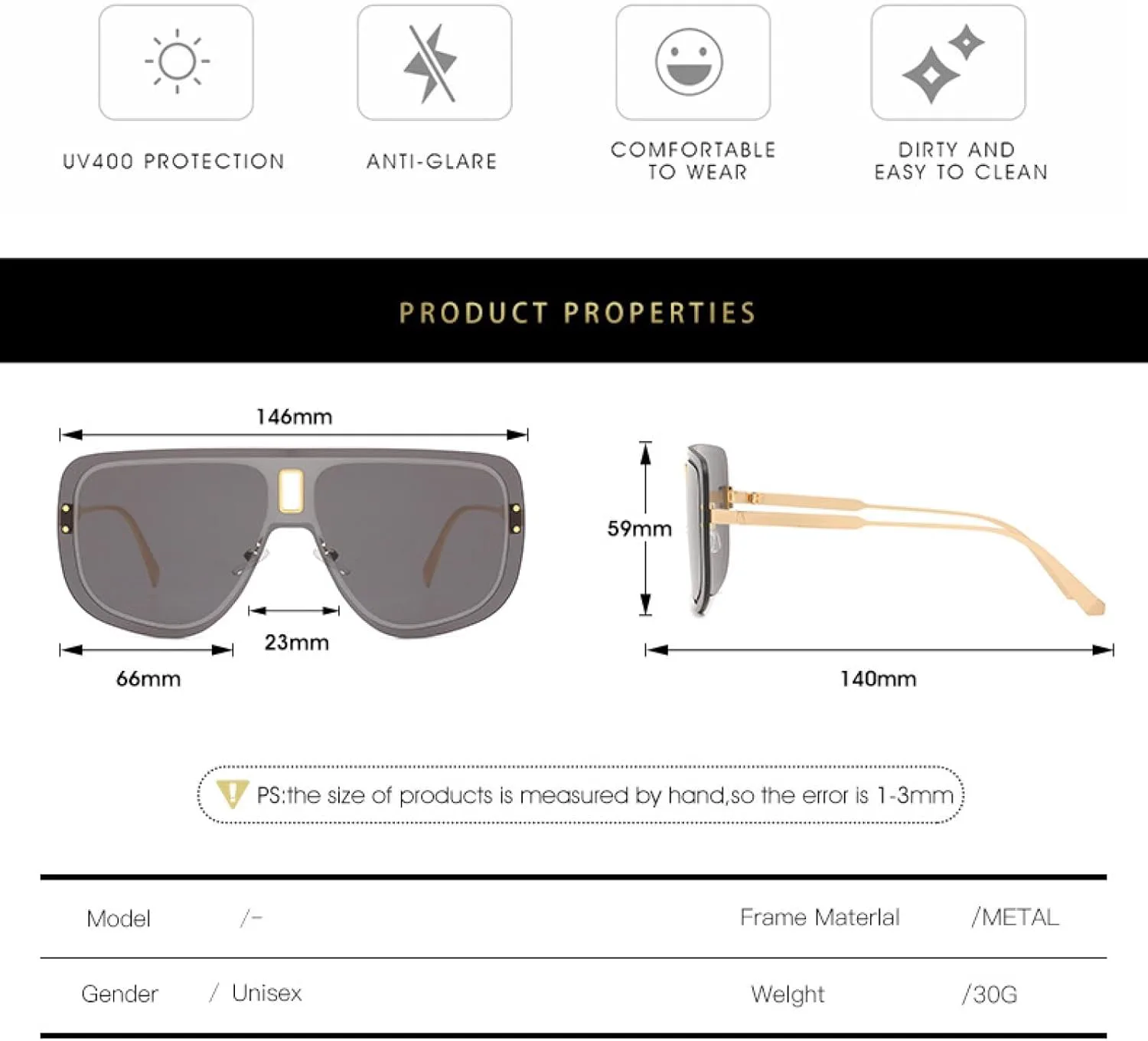 Крупные цельные солнцезащитные очки для женщин и мужчин, модные солнцезащитные очки для вождения и путешествий, солнцезащитные очки UV400 TKKTLLT, Gold Gradient Tea
Крупные цельные солнцезащитные очки для женщин и мужчин, модные солнцезащитные очки для вождения и путешествий, солнцезащитные очки UV400 TKKTLLT, Gold Gradient Tea