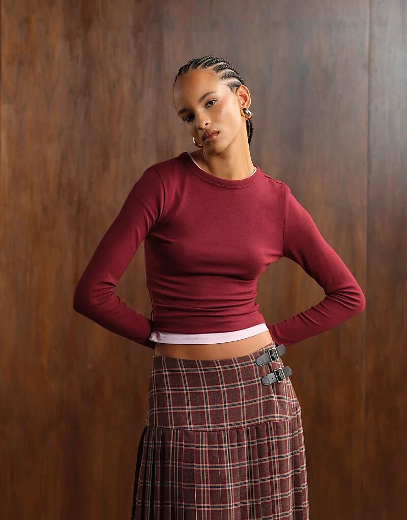 Мягкая усаженная футболка с длинными рукавами ASOS DESIGN бордового цвета
Мягкая усаженная футболка с длинными рукавами ASOS DESIGN бордового цвета