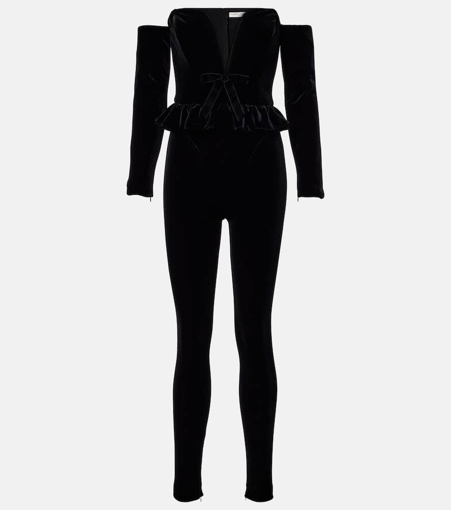 Вельветовый комбинезон с бантиками и рюшами на бретелях Alessandra Rich, Black
Вельветовый комбинезон с бантиками и рюшами на бретелях Alessandra Rich, Black