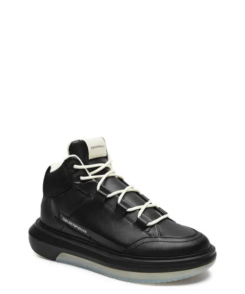 Кожаные кроссовки Emporio Armani, черный
Кожаные кроссовки Emporio Armani, черный