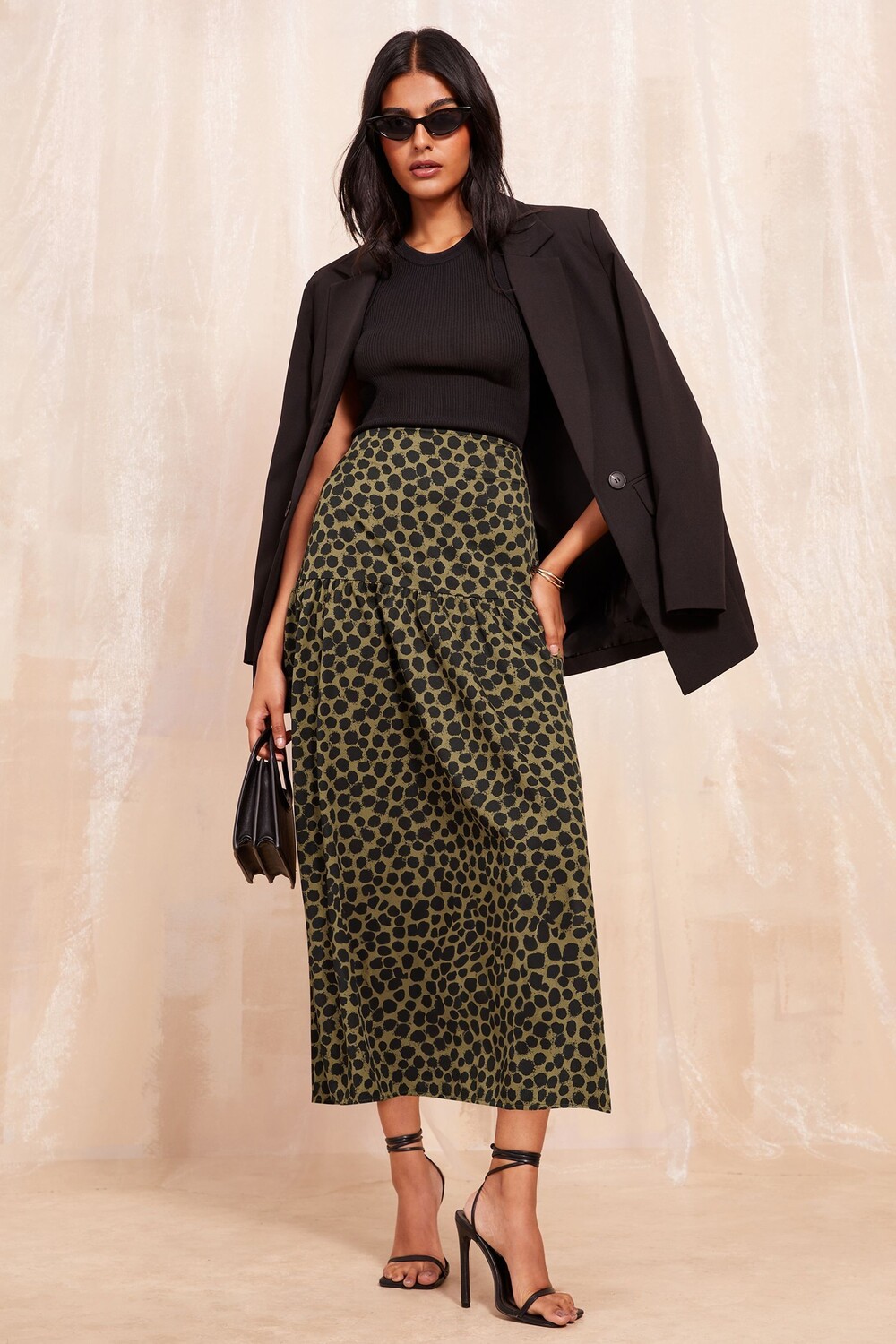 Юбка мидакси из твила с ярусами Friends Like These, зеленый
Юбка мидакси из твила с ярусами Friends Like These, зеленый