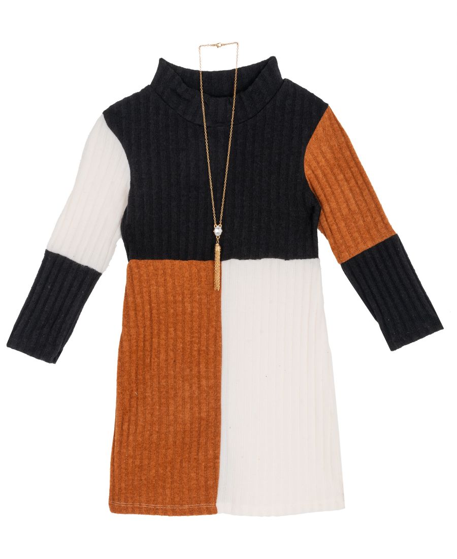 Детское платье-водолазка с цветными блоками, размеры 4T-6X Rare Editions, Black/White/Orange
Детское платье-водолазка с цветными блоками, размеры 4T-6X Rare Editions, Black/White/Orange