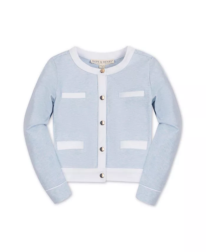 Детский кардиган с контрастной отделкой из французского футера для девочек, Kids Hope & Henry, синий
Детский кардиган с контрастной отделкой из французского футера для девочек, Kids Hope & Henry, синий