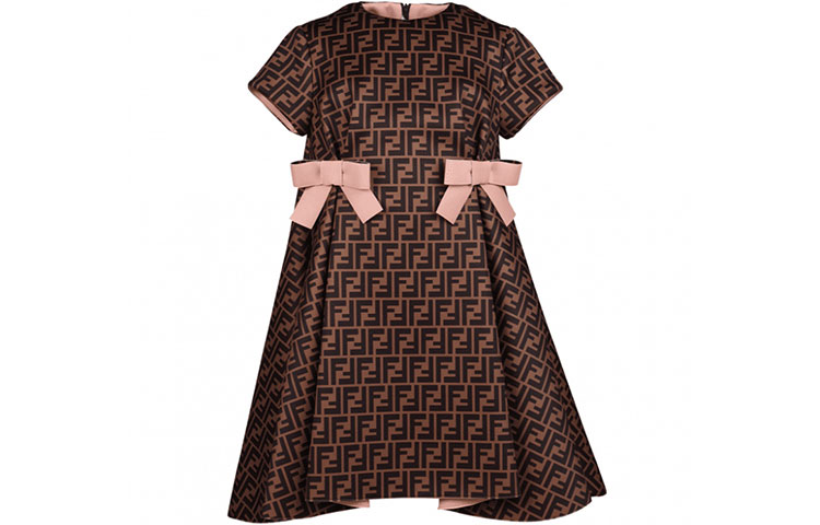 SS22 Короткое платье с рукавами Умбер Детская FENDI