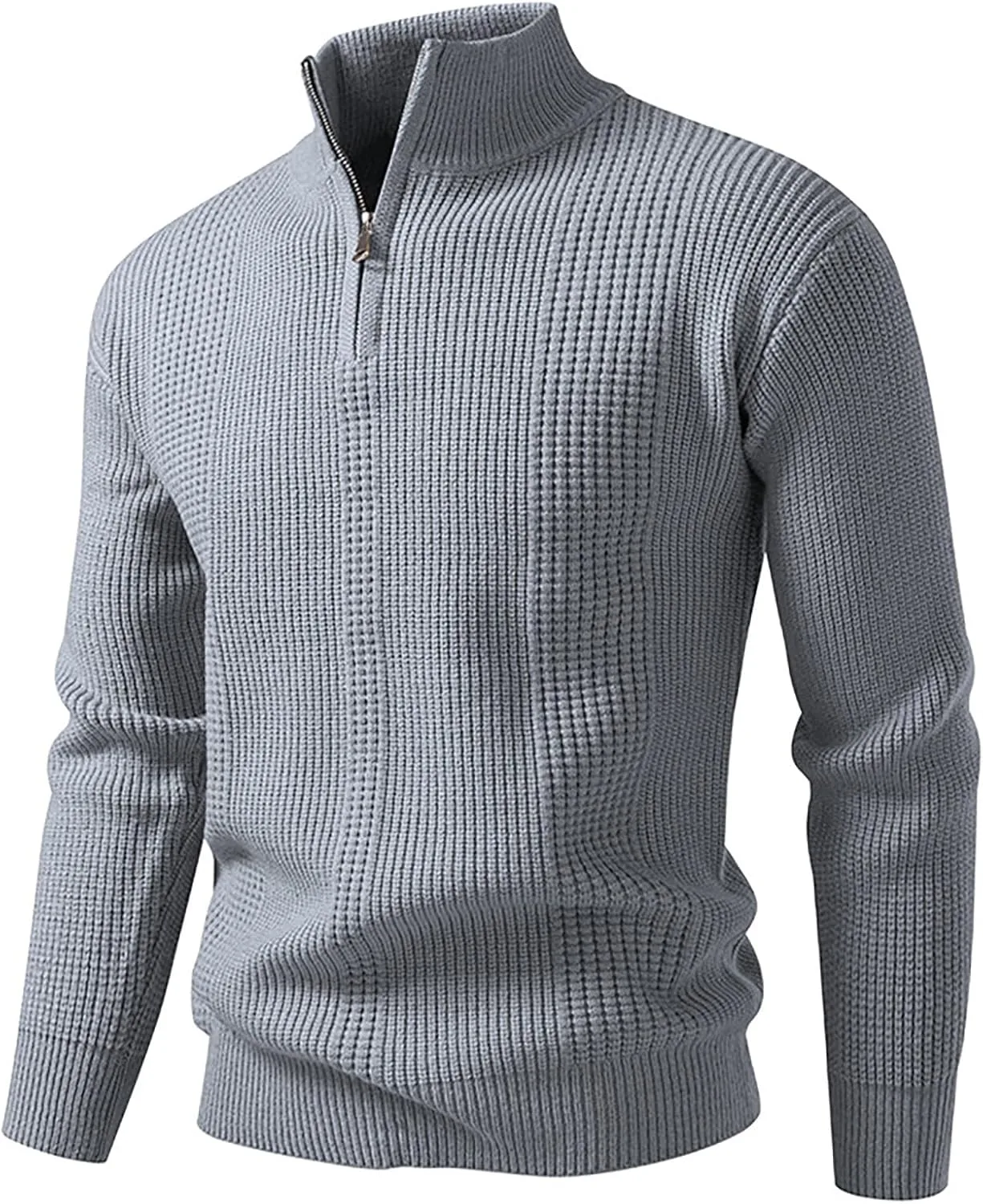 Мужской свитер с четвертью молнии легкий воротник-стойка длинный рукав вязаный
Мужской свитер с четвертью молнии легкий воротник-стойка длинный рукав вязаный
