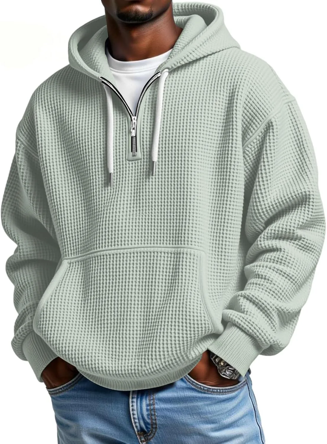 Свитшот Waffle Quarter Zip Pullover Mokaloha с капюшоном на шнурке
Свитшот Waffle Quarter Zip Pullover Mokaloha с капюшоном на шнурке