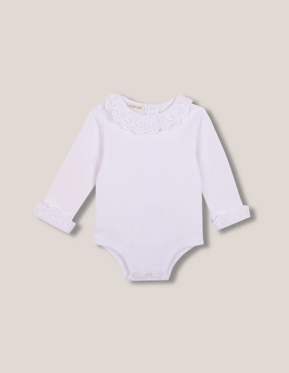 Детское боди с длинным рукавом и воротником-стойкой Gocco, белый
Детское боди с длинным рукавом и воротником-стойкой Gocco, белый