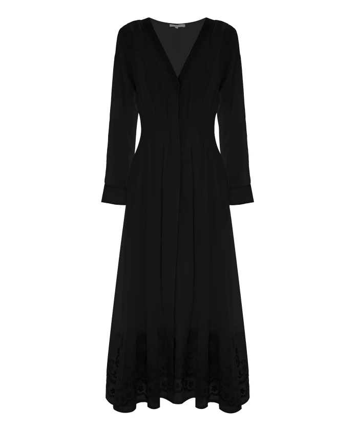 Ванильное платье с V-образным вырезом и кружевной отделкой Kocca, черный
Ванильное платье с V-образным вырезом и кружевной отделкой Kocca, черный