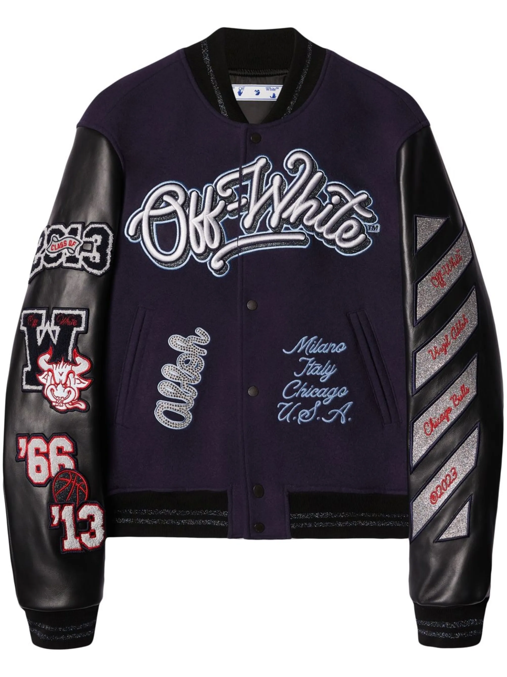 Бомбер Off-White Chicago Bulls Varsity, черный
Бомбер Off-White Chicago Bulls Varsity, черный