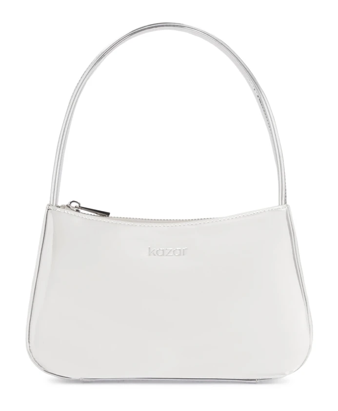 Серебряная кожаная сумочка багет Kazar, серый
Серебряная кожаная сумочка багет Kazar, серый