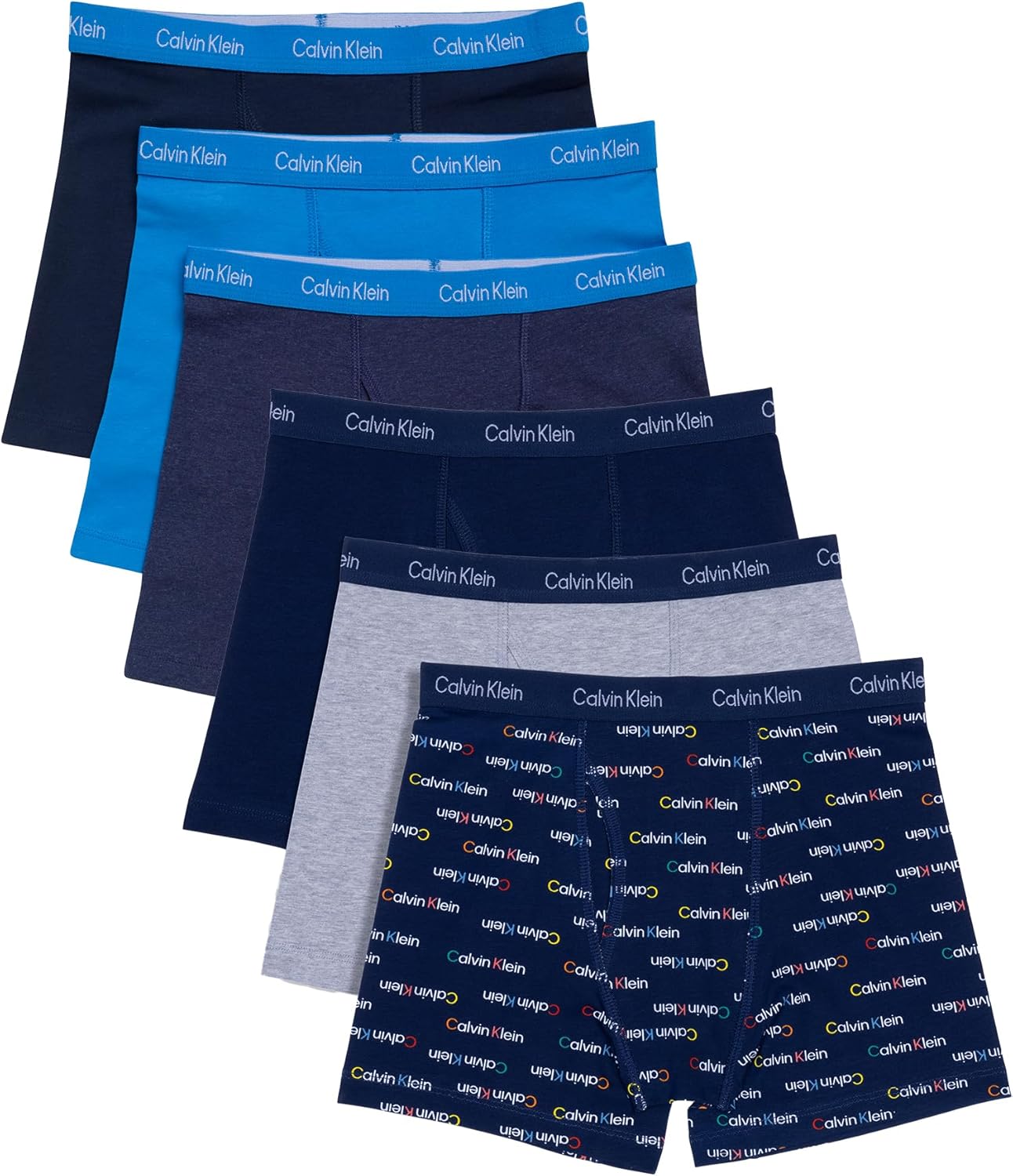 Комплект из 6 пар трусов-боксеров Calvin Klein для мальчиков, современные хлопковые трусы-боксеры, Multi
Комплект из 6 пар трусов-боксеров Calvin Klein для мальчиков, современные хлопковые трусы-боксеры, Multi