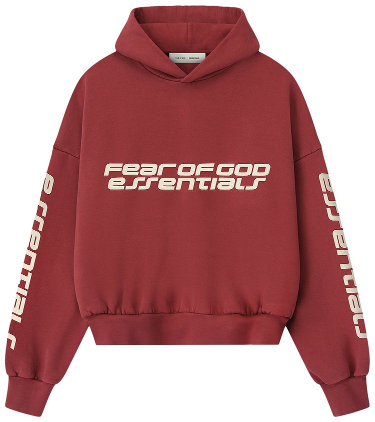 Укороченная свободная толстовка Fear of God Essentials, красный
Укороченная свободная толстовка Fear of God Essentials, красный