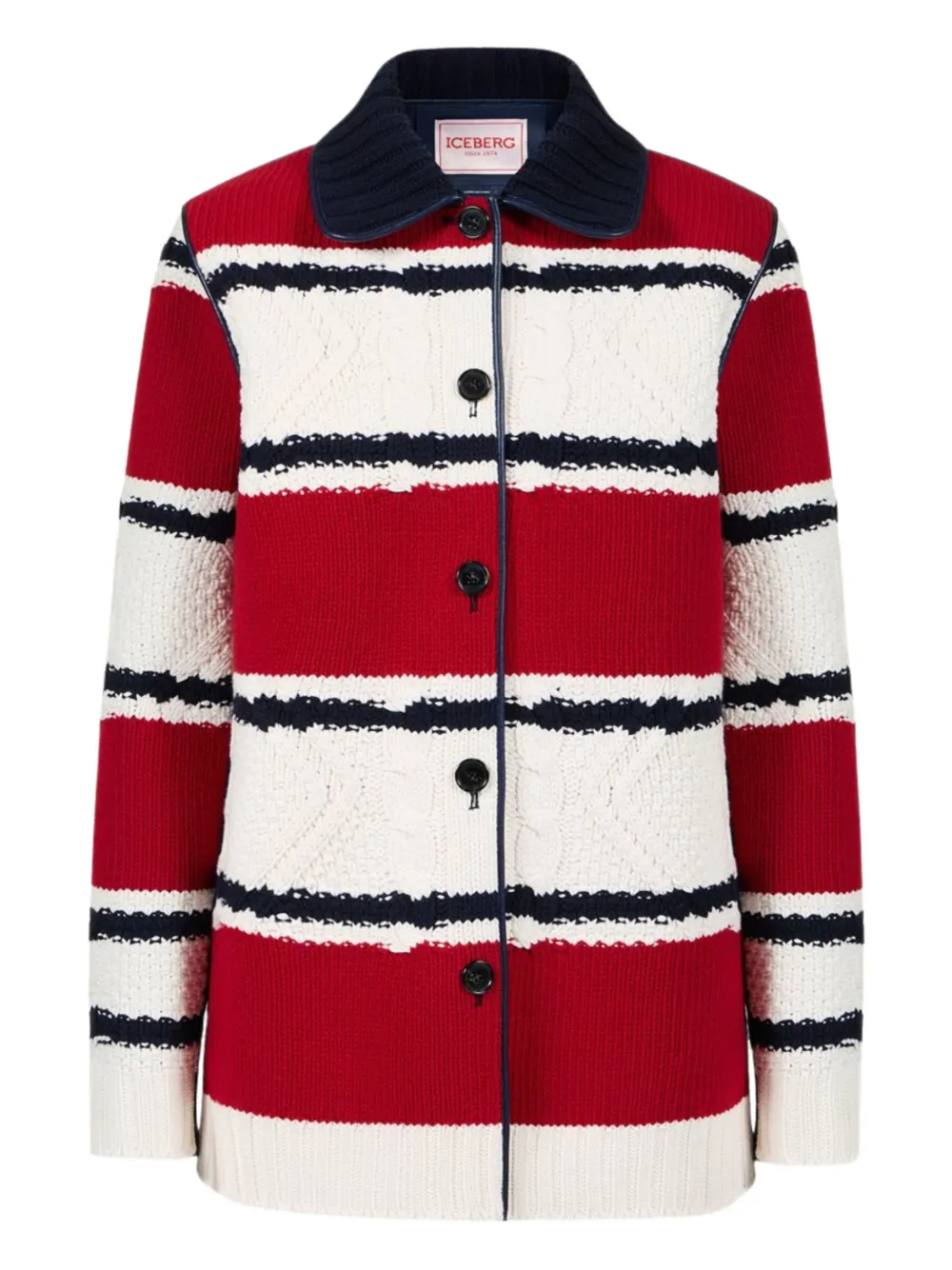 Пальто в полоску на пуговицах Iceberg, красный
Пальто в полоску на пуговицах Iceberg, красный