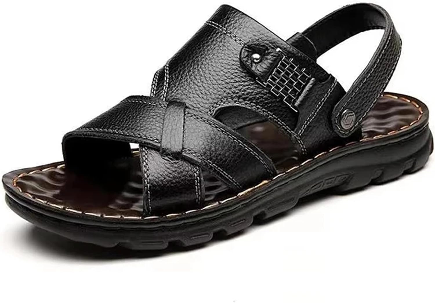 Мужские сандалии для пляжа, шлепанцы из коровьей кожи, нескользящие сандалии с толстой подошвой из кожи для мужчин Generic, черный
Мужские сандалии для пляжа, шлепанцы из коровьей кожи, нескользящие сандалии с толстой подошвой из кожи для мужчин Generic, черный