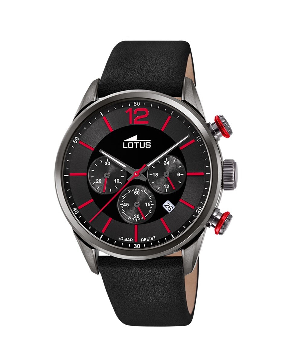 Мужские часы 18687/6 Chrono в черной коже LOTUS, черный 
Мужские часы 18687/6 Chrono в черной коже LOTUS, черный