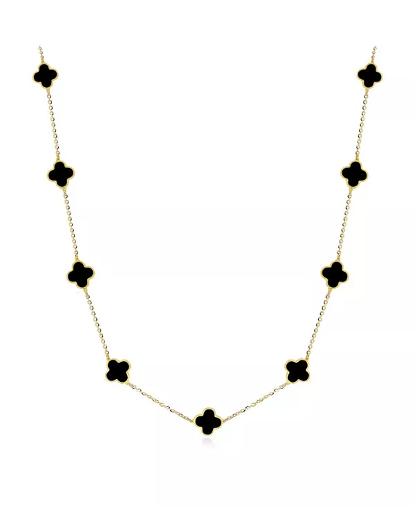 Миниатюрное ожерелье из ониксового клевера, желтое золото 14 карат The Lovery, black
Миниатюрное ожерелье из ониксового клевера, желтое золото 14 карат The Lovery, black