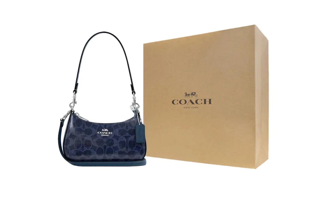 Coach Женская маленькая кожаная сумка через плечо, синяя
Coach Женская маленькая кожаная сумка через плечо, синяя