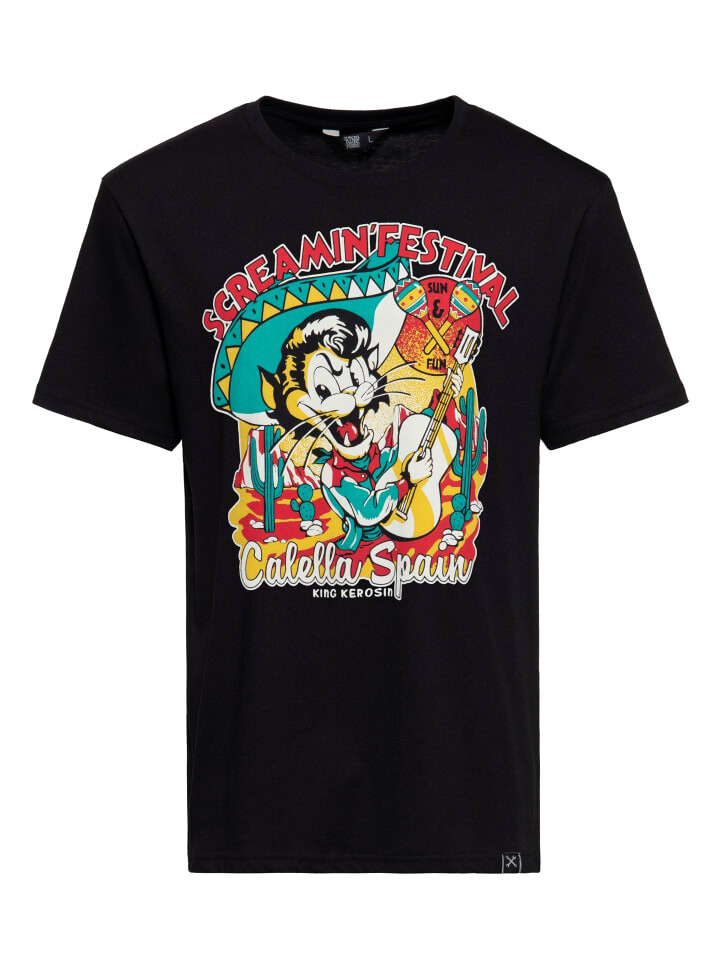 Футболка King Kerosin Screamin 50s Rock & Rhythm Festival, черный
Футболка King Kerosin Screamin 50s Rock & Rhythm Festival, черный