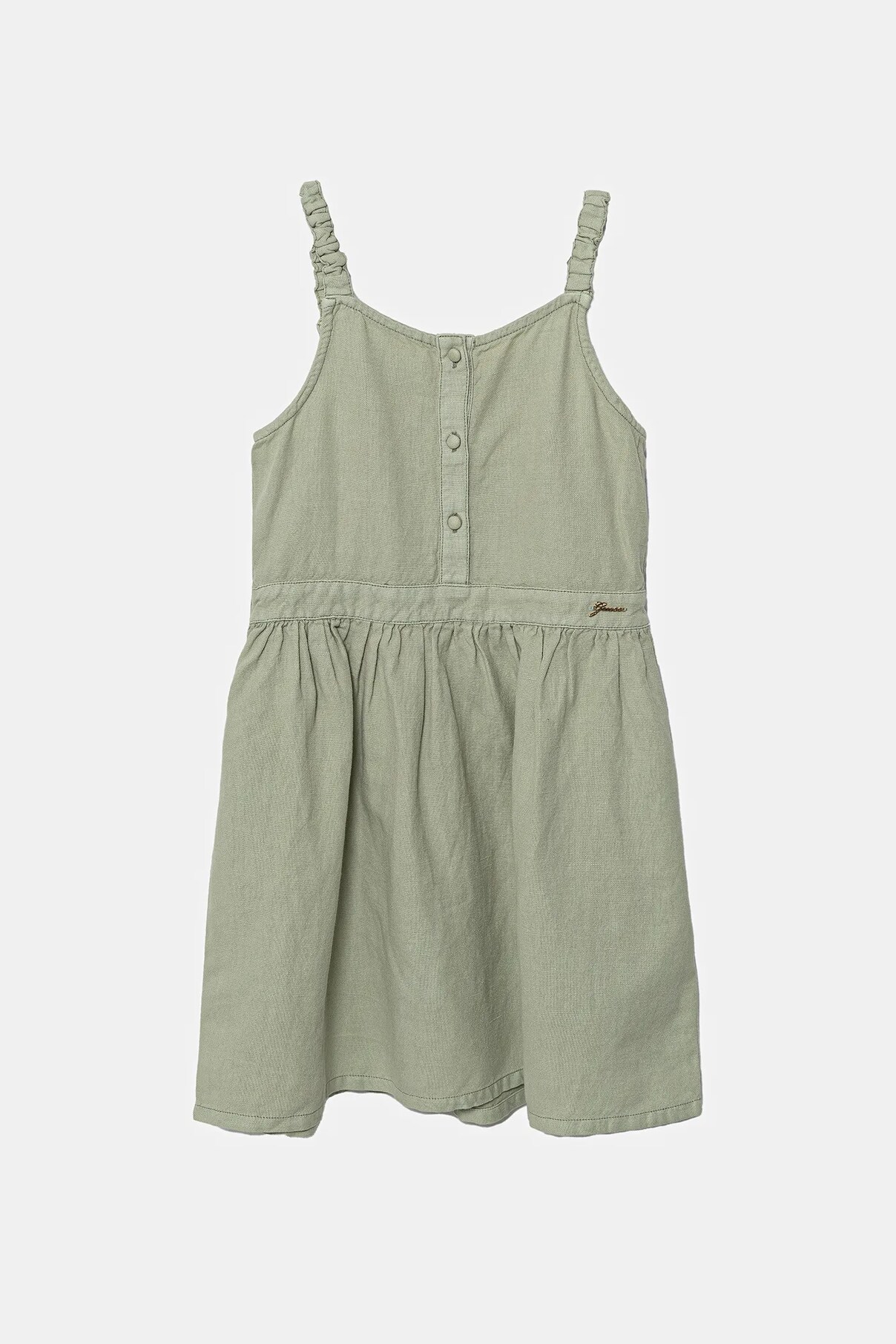 Платье из льняной смеси для детей Guess, зеленый 
Платье из льняной смеси для детей Guess, зеленый