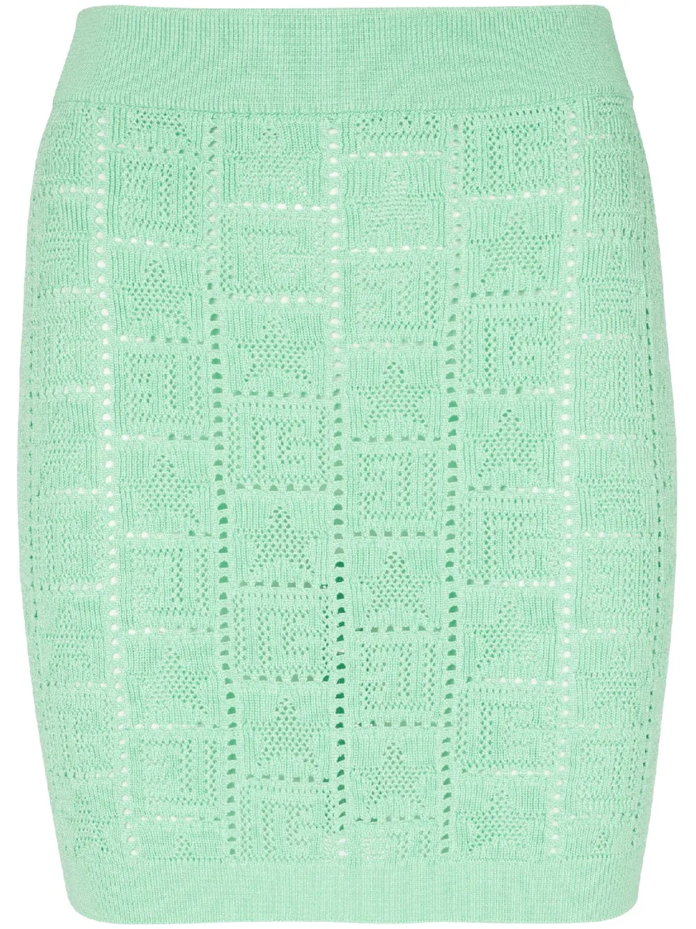 Юбка мини с монограммой BALMAIN, зеленый 
Юбка мини с монограммой BALMAIN, зеленый