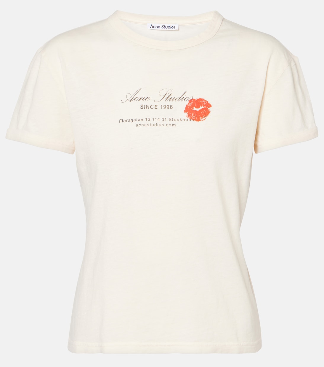 Футболка из хлопкового джерси с логотипом Acne Studios, Pearl Grey 
Футболка из хлопкового джерси с логотипом Acne Studios, Pearl Grey