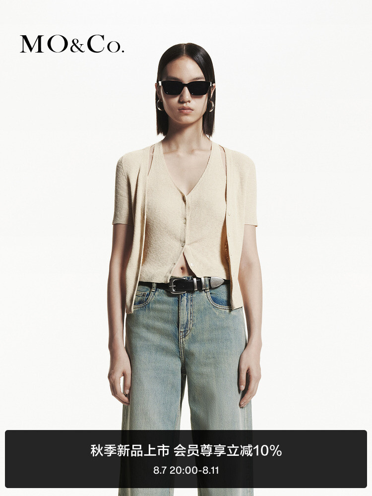 Свитер короткий Moco Moanke с V-образным вырезом и короткими рукавами, абрикосовый
Свитер короткий Moco Moanke с V-образным вырезом и короткими рукавами, абрикосовый