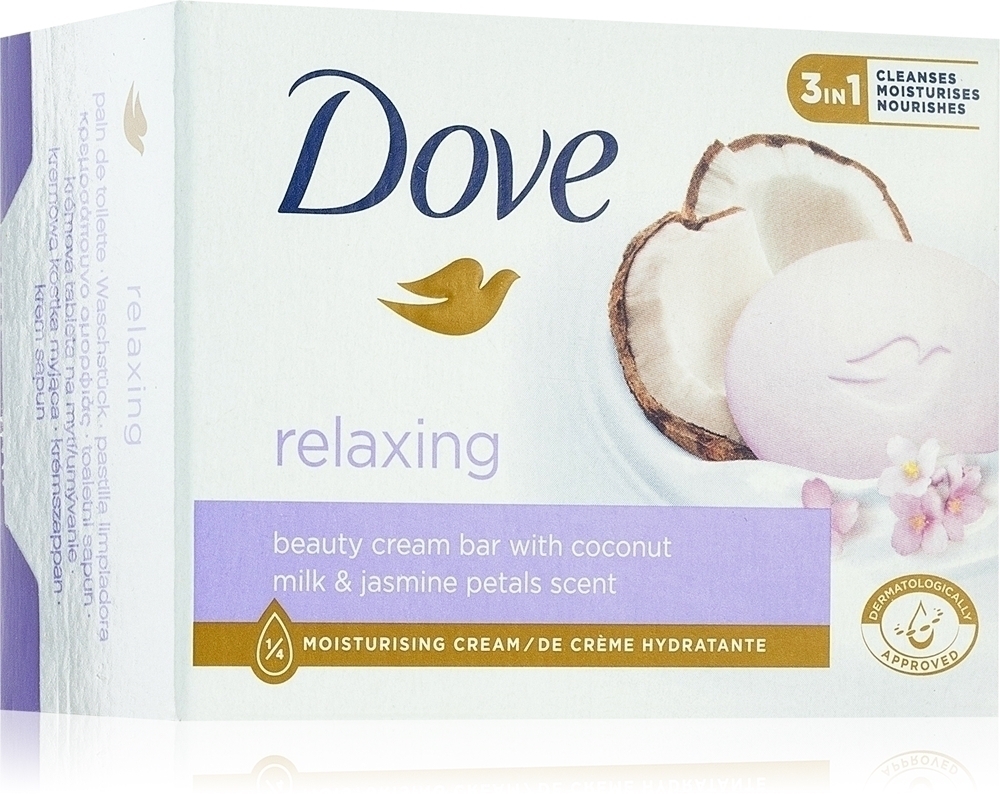 Расслабляющее очищающее мыло Dove, coconut milk & jasmine petals 90 гр
Расслабляющее очищающее мыло Dove, coconut milk & jasmine petals 90 гр