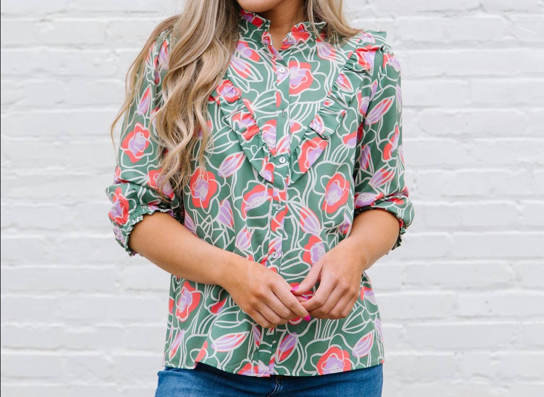 Топ Келли в цвете Cobble Hill Olive MICHELLE MCDOWELL 
Топ Келли в цвете Cobble Hill Olive MICHELLE MCDOWELL