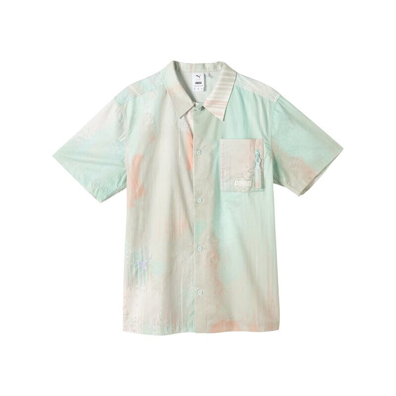 Рубашка Pop Mart X унисекс белая - принт по всей поверхности Puma, белый 
Рубашка Pop Mart X унисекс белая - принт по всей поверхности Puma, белый