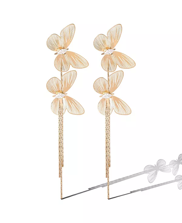 Длинные серьги-подвески в виде бабочек из мерцающего золота Jessica Simpson, gold
Длинные серьги-подвески в виде бабочек из мерцающего золота Jessica Simpson, gold