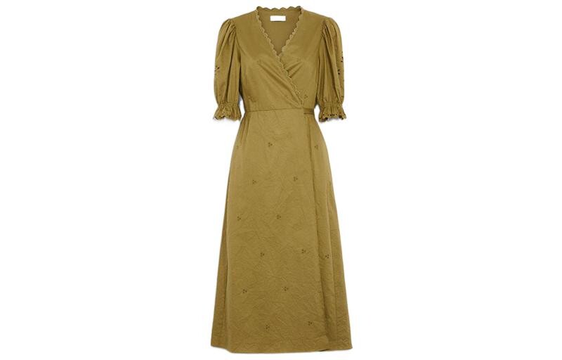 Платье с короткими рукавами женское оливково-зеленое Coach 
Платье с короткими рукавами женское оливково-зеленое Coach