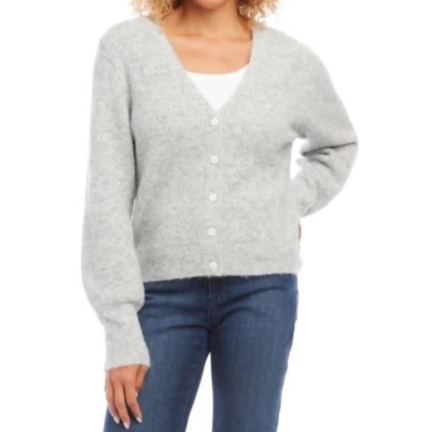 Кардиган на пуговицах светло-серого цвета Karen Kane
Кардиган на пуговицах светло-серого цвета Karen Kane