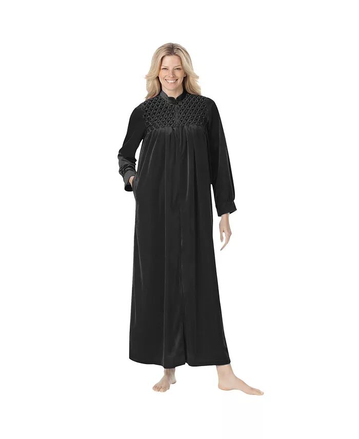 Женский длинный халат большого размера из велюра с присборенной отделкой Only Necessities, синий
Женский длинный халат большого размера из велюра с присборенной отделкой Only Necessities, синий